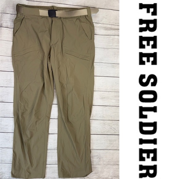FREE SOLDIER Men's Size 36 x 30 Outdoor Lightweight Cargo Hiking Pants Belted - Picture 1 of 12